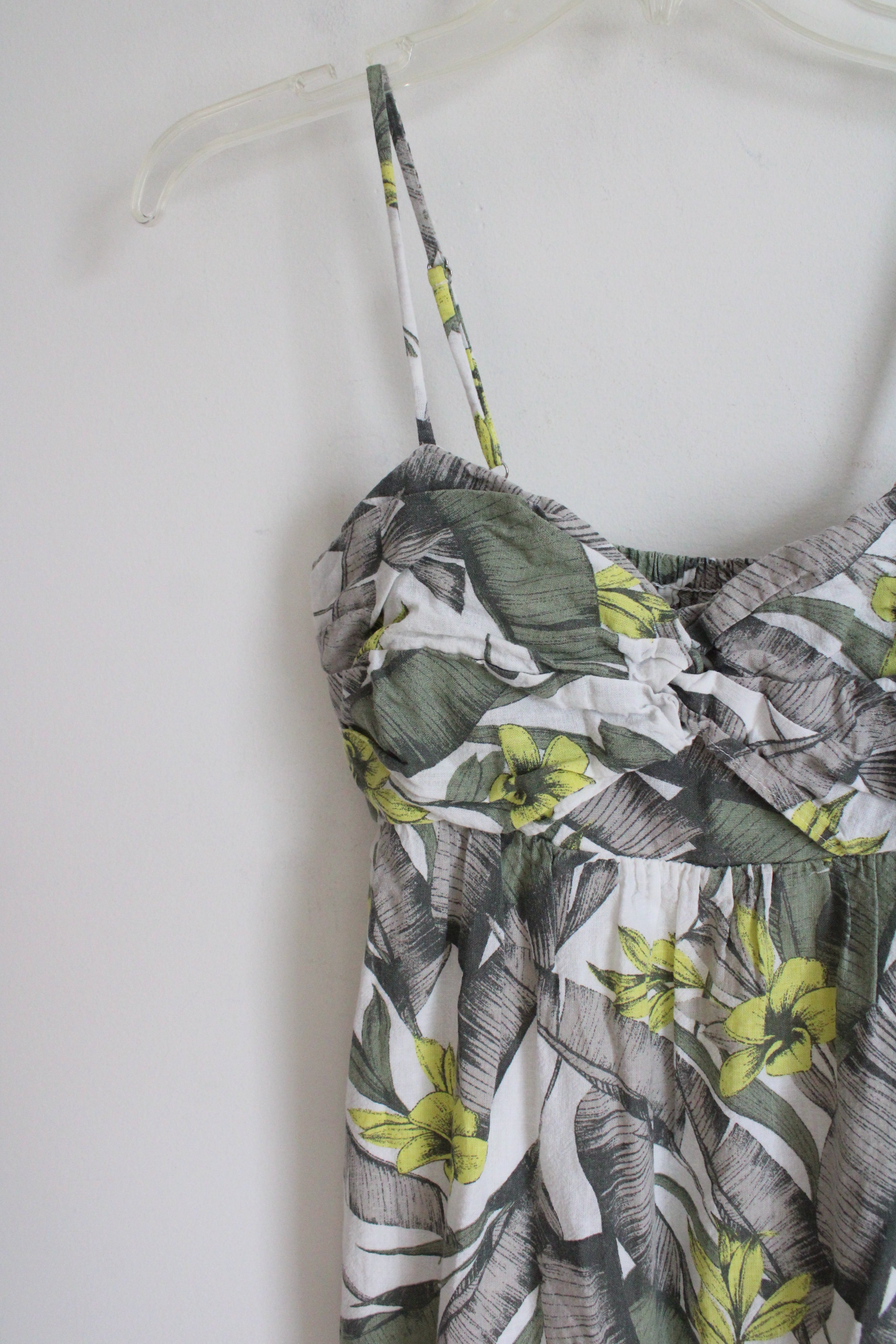 Banana Republic Green Tropical Leaf Linen Blend Dress | 4