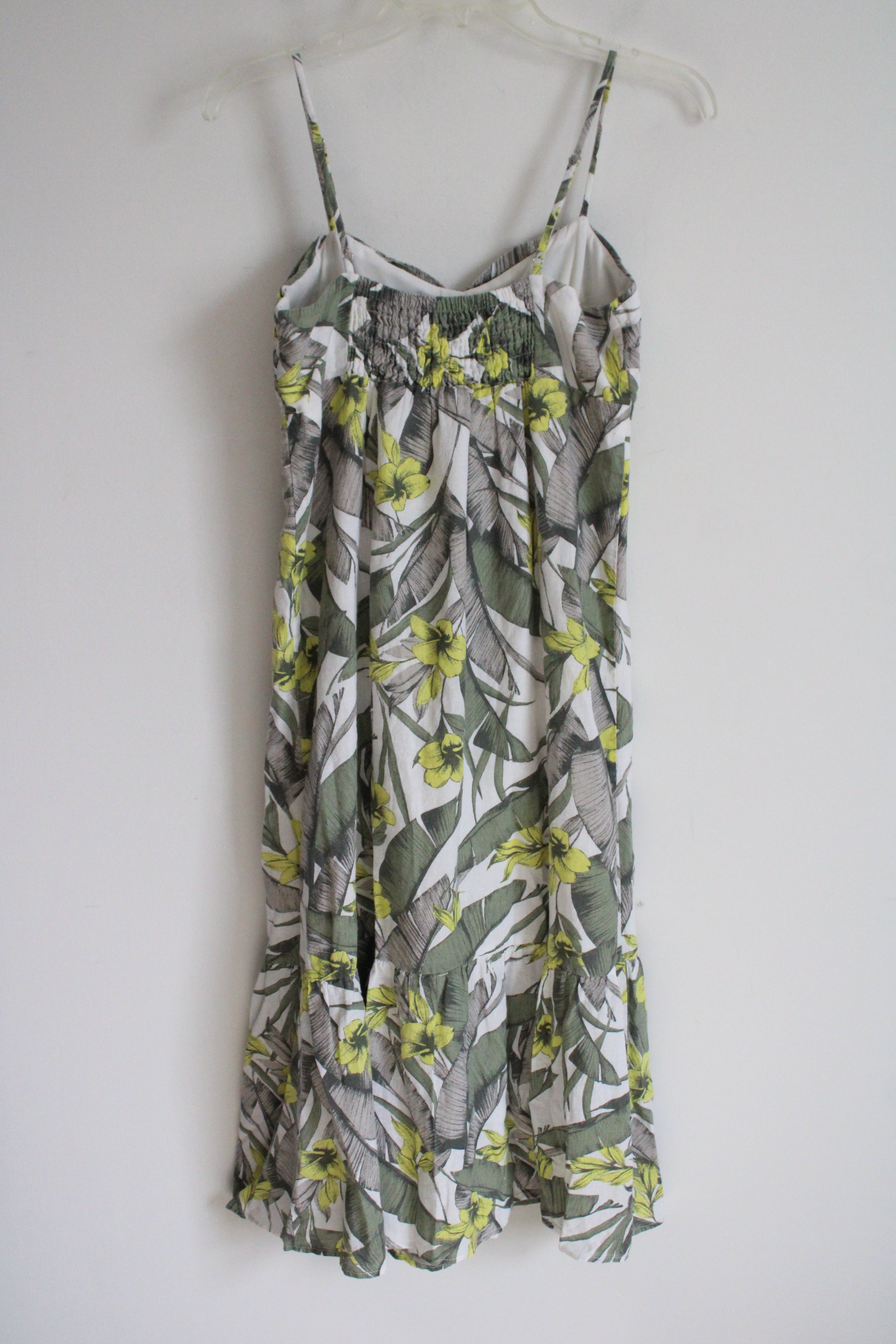 Banana Republic Green Tropical Leaf Linen Blend Dress | 4