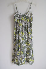 Banana Republic Green Tropical Leaf Linen Blend Dress | 4