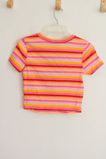 NEW Wild Fable Pink Orange Striped Crop Tee | S