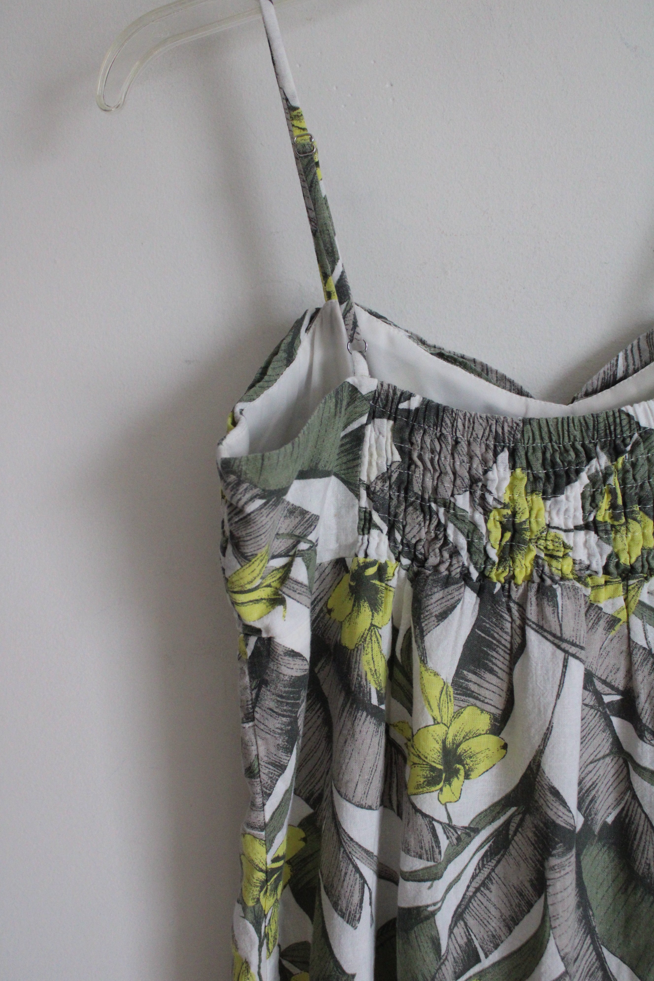 Banana Republic Green Tropical Leaf Linen Blend Dress | 4