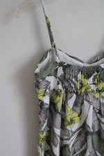 Banana Republic Green Tropical Leaf Linen Blend Dress | 4