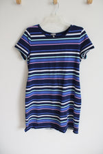 T By Talbots Blue Striped T-Shirt Dress | L