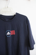 Adidas Navy American Flag Logo Tee | 2XL