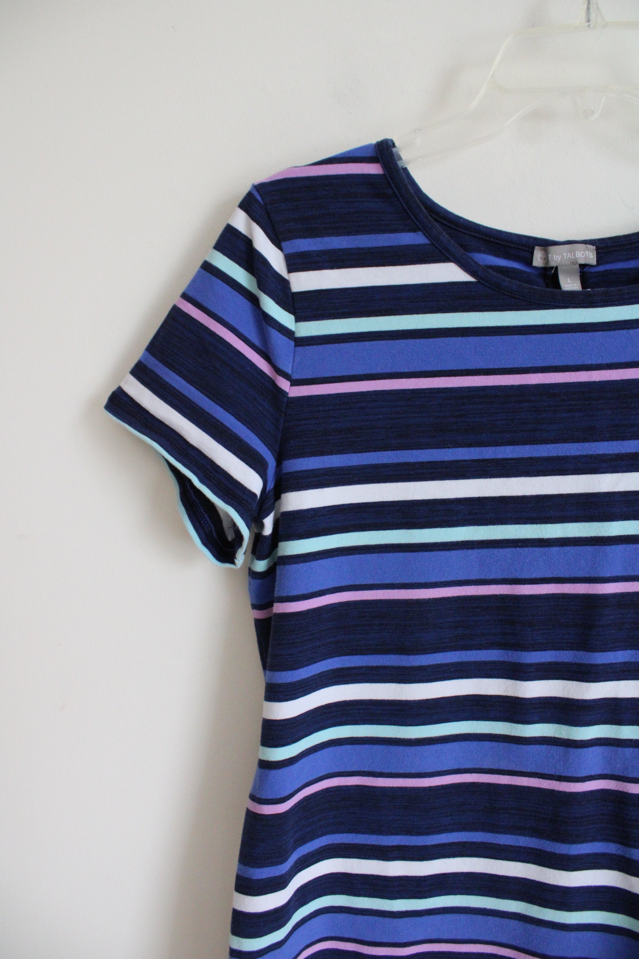 T By Talbots Blue Striped T-Shirt Dress T By Talbots Blue Striped T-Shirt Dress