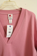 NEW Champion Pink V-Neck Tunic Pullover Sweatshirt | M
