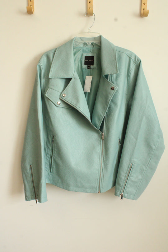 NEW Lane Bryant Turquoise Faux Leather Moto Jacket | 26/28