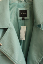 NEW Lane Bryant Turquoise Faux Leather Moto Jacket | 26/28