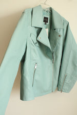 NEW Lane Bryant Turquoise Faux Leather Moto Jacket | 26/28