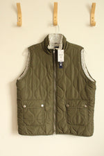 NEW Architect Army Green Quilted Sherpa Lined Vest | XL-P