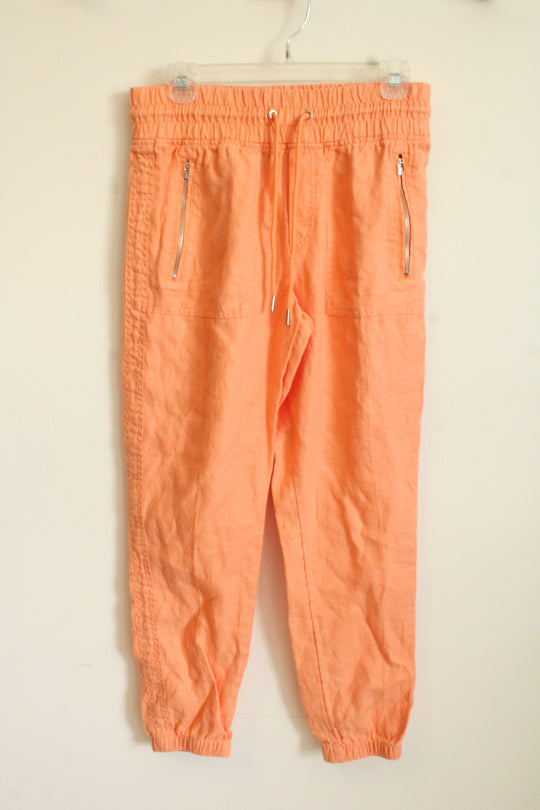 Athleta Bright Orange Linen Jogger Pants | 4