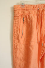 Athleta Bright Orange Linen Jogger Pants | 4