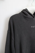 YUXUS Gray Waffle Knit Heavyweight Hoodie | L