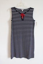 NEW Talbots Navy Blue Striped Tank Dress | S
