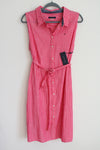 NEW Tommy Hilfiger Cotton Pink White Striped Dress | 12