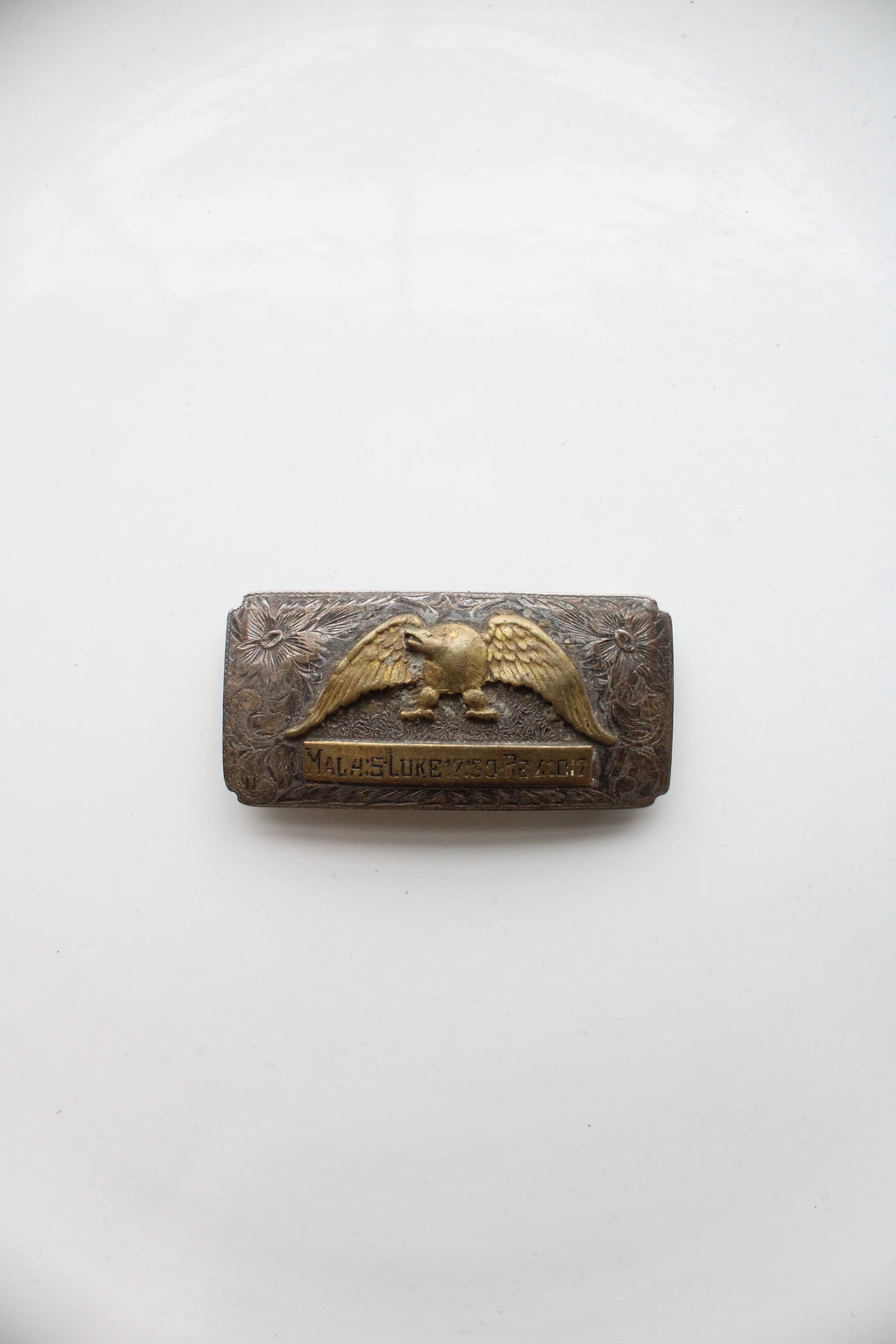 Vintage Phoenix B-K Silversmith Hand Engraved Winged Creature Sterling Silver Belt Buckle
