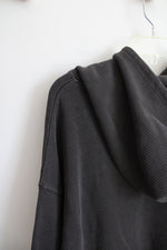 YUXUS Gray Waffle Knit Heavyweight Hoodie | L