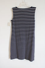 NEW Talbots Navy Blue Striped Tank Dress | S