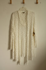 NEW One World White Lace LS Cover-up with Hood | 2XL