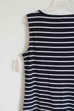 NEW Talbots Navy Blue Striped Tank Dress | S