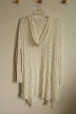 NEW One World White Lace LS Cover-up with Hood | 2XL