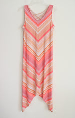 APT.9 Light Pink Chevron Striped Dress | M