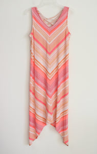 APT.9 Light Pink Chevron Striped Dress | M
