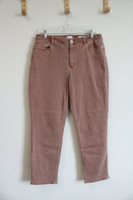 J.Jill High Rise Cropped Dusty Peach Jeans | 12