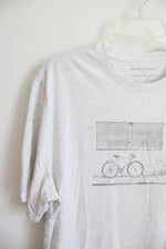 Banana Republic Speckled White Bike Shirt | L Tall