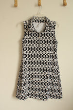 Lulus Black and White Printed Quarter Zip Stretch Dress | S