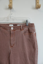 J.Jill High Rise Cropped Dusty Peach Jeans | 12