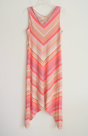 APT.9 Light Pink Chevron Striped Dress | M