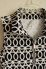 Lulus Black and White Printed Quarter Zip Stretch Dress | S