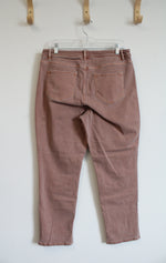 J.Jill High Rise Cropped Dusty Peach Jeans | 12