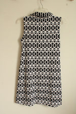 Lulus Black and White Printed Quarter Zip Stretch Dress | S