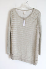 NEW Chico's Gold Shine Detail Amelie Pullover Top | 3 Petite (XL/16)