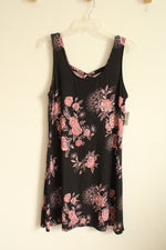 NEW Mudd Black and Pink Floral Stretch Dress | L