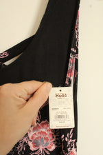 NEW Mudd Black and Pink Floral Stretch Dress | L