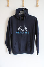 RealTree Navy Blue Logo Hoodie | L