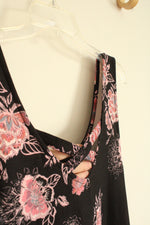 NEW Mudd Black and Pink Floral Stretch Dress | L