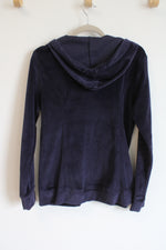 Ralph Lauren Navy Blue Velour Zip Up Hoodie | M