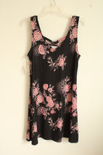 NEW Mudd Black and Pink Floral Stretch Dress | L