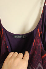 NEW Faded Glory Purple Orange and Pink Zigzag Printed Maxi Dress | XL