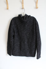 Marc Anthony Slim Fit Black Heathered Quilted Hoodie | L