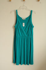 NEW Loft Bright Teal V-neck Wrap Tank Dress | L