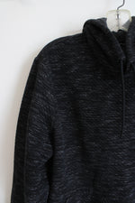 Marc Anthony Slim Fit Black Heathered Quilted Hoodie | L