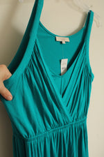 NEW Loft Bright Teal V-neck Wrap Tank Dress | L
