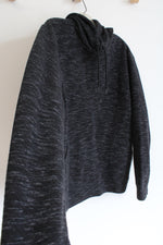 Marc Anthony Slim Fit Black Heathered Quilted Hoodie | L