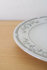 White & Green Floral China Silver Rim Dinner Plate | 10"