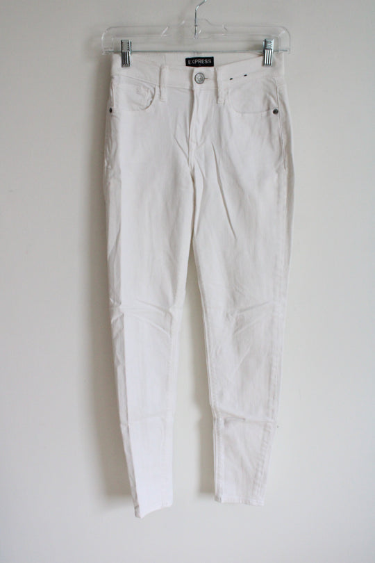 Express White Ultimate Mid Rise Legging Jeans | 00